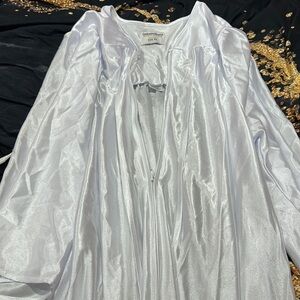 white graduation gown